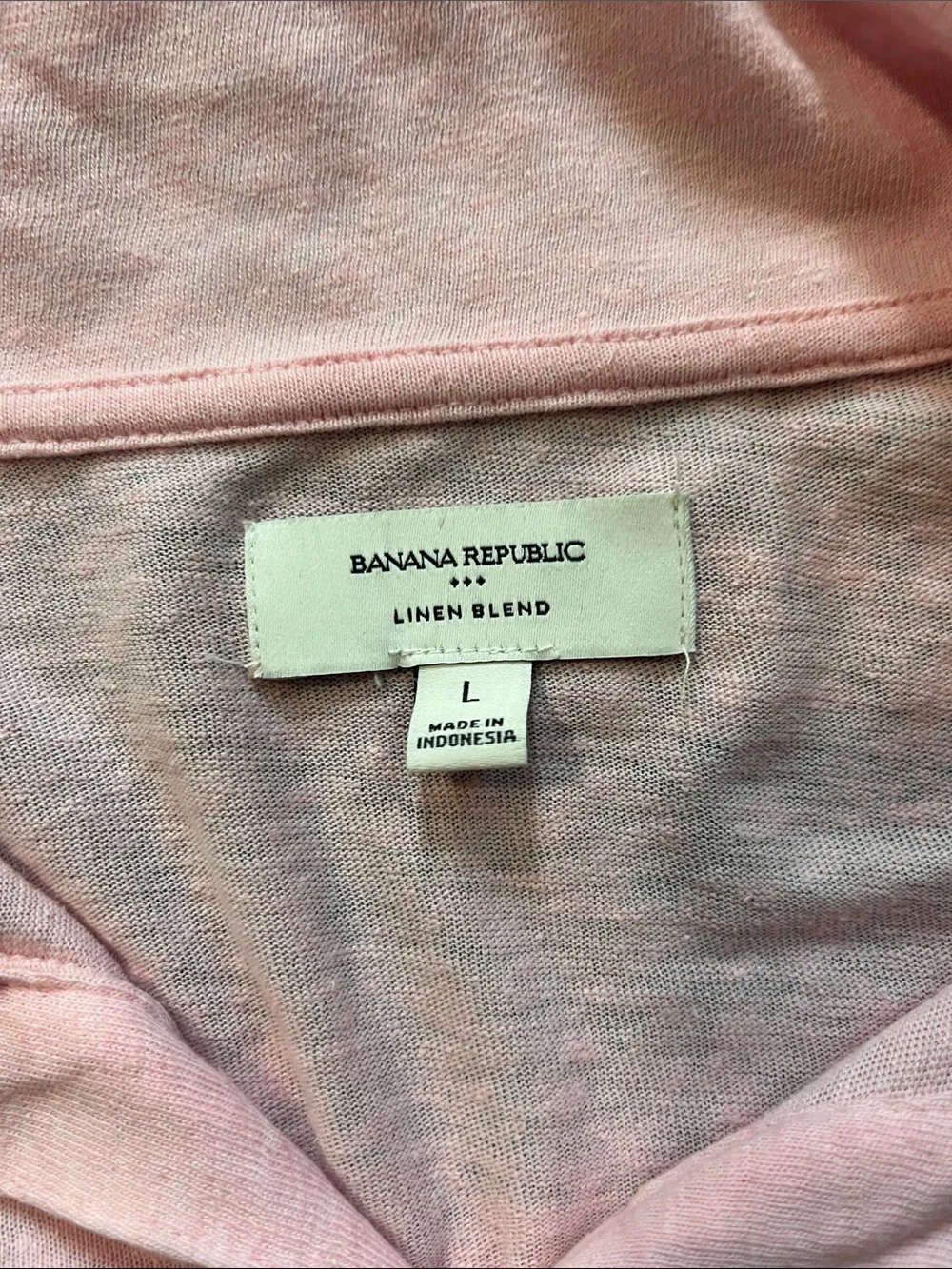 Banana Republic Men's Linen Blend Pink Polo Shirt